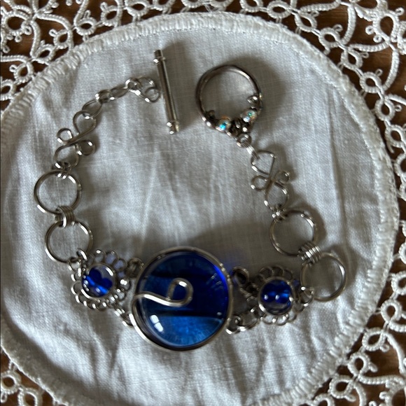 Source Unknown Jewelry - Silver-Tone and Blue Bracelet
